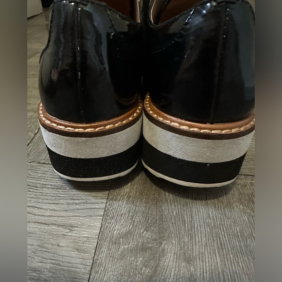 Halogen x Atlantic Pacific Black Patent Platform Oxford 7.5 pre-owned - Picture 12 of 14
